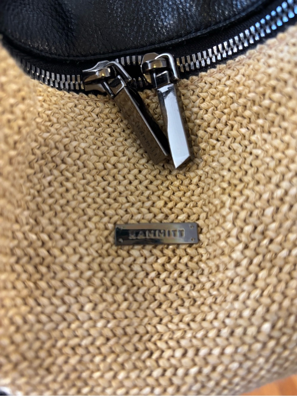 Hammitt Daniel Medium Satchel — Chaparral Raffia / Gunmetal - Picture 2 of 10